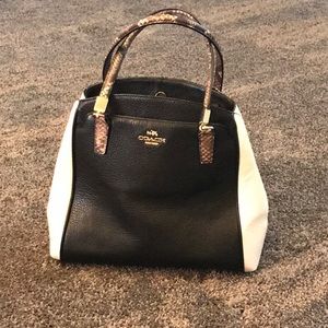 Coach handbag, black/ivory